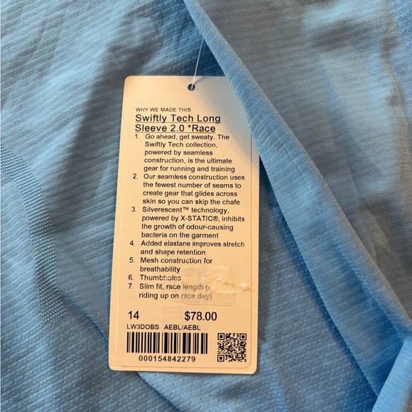 NWT Lululemon Swiftly tech long sleeve 2.0 Race! - Picture 4 of 4